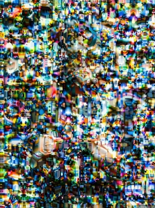 a close up of a person holding a tennis racket in front of a tv screen