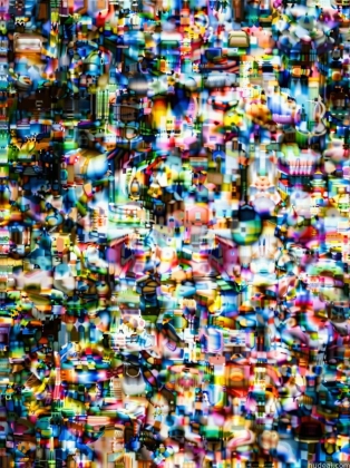 a close up of a television screen with a lot of different colors