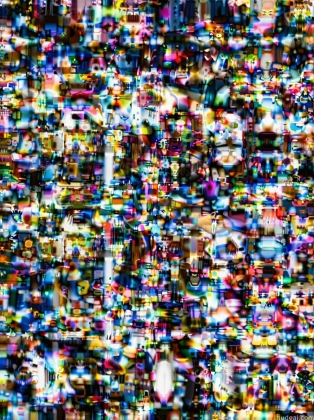 a close up of a television screen with a lot of small objects