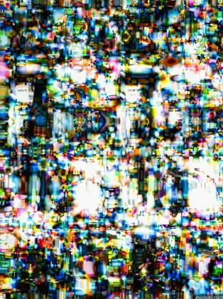 a close up of a television screen with a lot of different colors