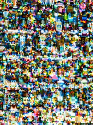 a close up of a television screen with a lot of different images