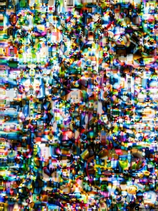 a close up of a television screen with a lot of different colors