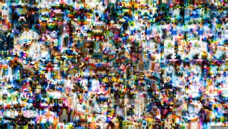 arafed image of a very large group of people with many different faces