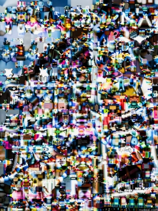 a close up of a television screen with a lot of different colors