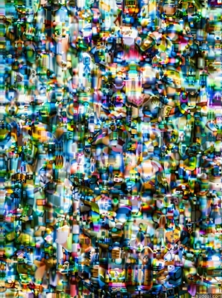 a close up of a television screen with a lot of different colors