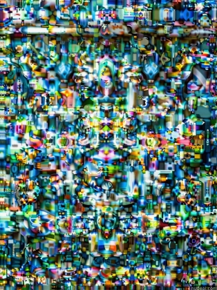 a close up of a television screen with a lot of different colors