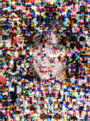 a close up of a television screen with a lot of different colors