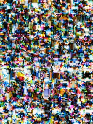 a close up of a television screen with a lot of small objects