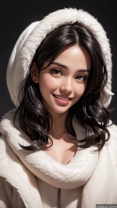 arafed woman in a white coat and a white hat