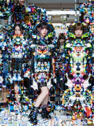 arafed image of a group of people in a room with a lot of objects
