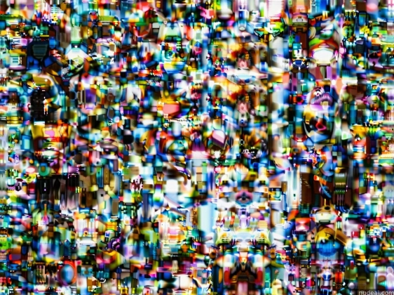 a close up of a television screen with a lot of different colors