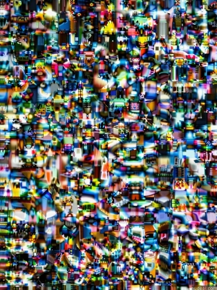 a close up of a television screen with a lot of different colors