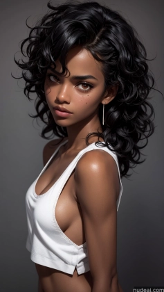 a close up of a woman with a very big breast