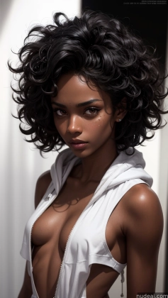 a close up of a woman with a very big breast wearing a white shirt