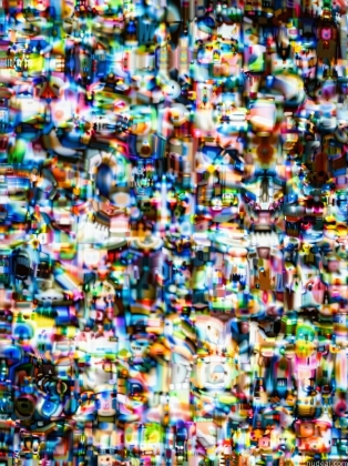a close up of a television screen with a lot of different colors