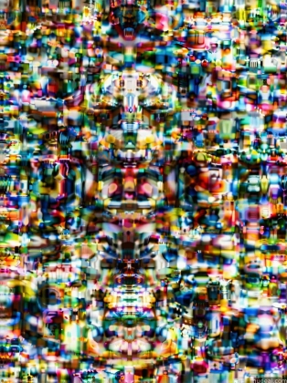a close up of a television screen with a lot of different colors