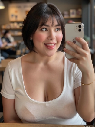 there is a woman that is taking a picture of herself