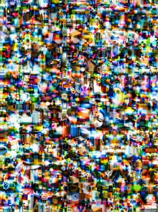 a close up of a television screen with a lot of people