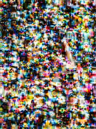 a close up of a television screen with a lot of people watching it