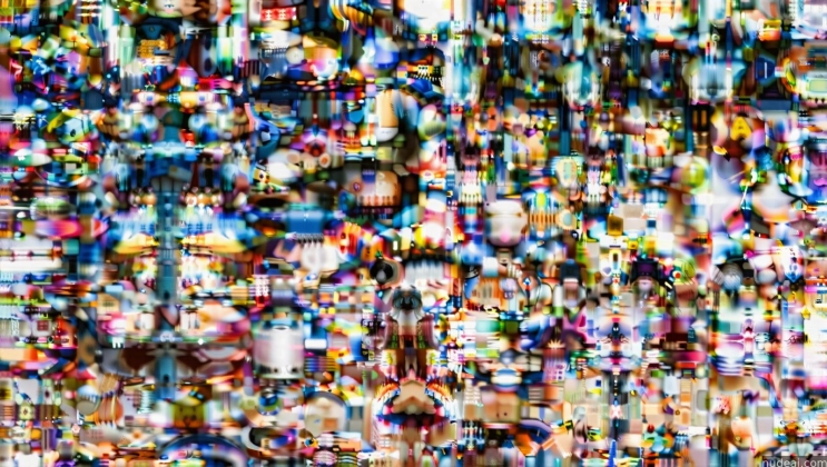 arafed image of a very large group of people with many different faces