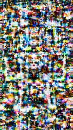 a close up of a television screen with a lot of colors