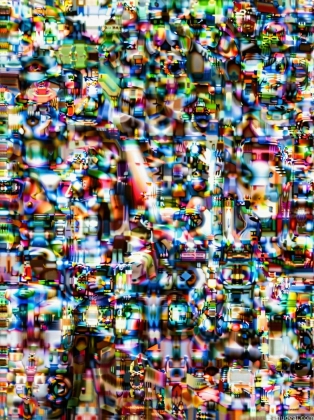 a close up of a television screen with a lot of different colors