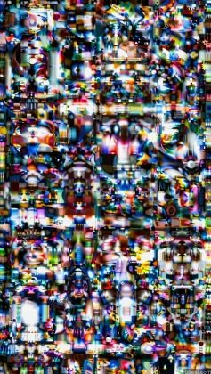 a close up of a television screen with a lot of different colors
