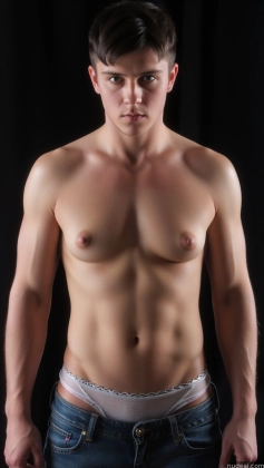 arafed man with no shirt on posing for a picture