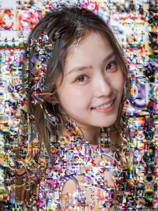 arafed image of a girl with a bunch of hair clips