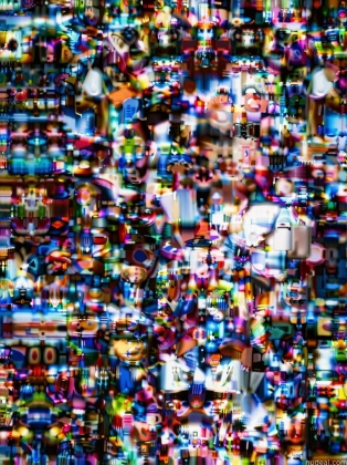 a close up of a television screen with a lot of different images
