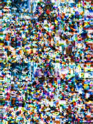 a close up of a television screen with a lot of different colors