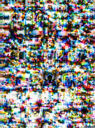 a close up of a television screen with a lot of small objects