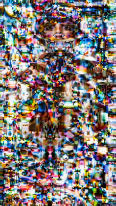 a close up of a television screen with a lot of different images