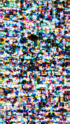 a close up of a television screen with a lot of small pixels