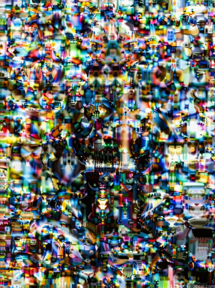 a close up of a television screen with a lot of different images