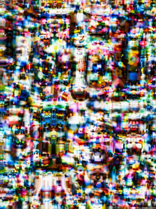 a close up of a television screen with a lot of different colors