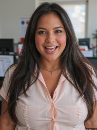 smiling woman in pink shirt with a pink tie and a pink shirt