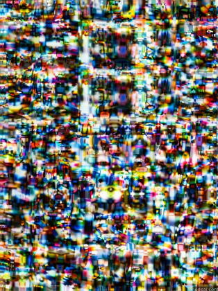 a close up of a television screen with a lot of small pixels