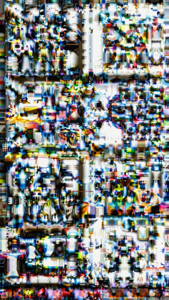 a close up of a television screen with a lot of people watching it