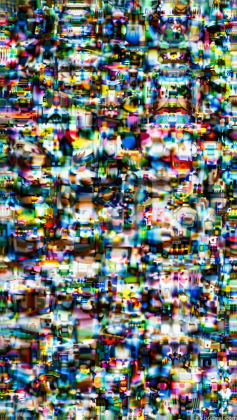 a close up of a television screen with a lot of small pixels