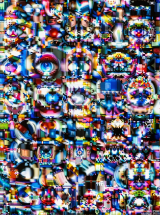 a close up of a television screen with a lot of different images