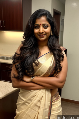 a close up of a woman in a sari posing for a picture