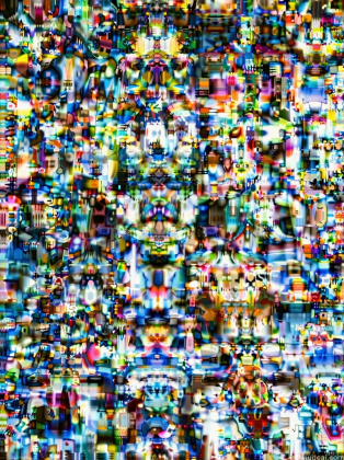 a close up of a television screen with a lot of different colors