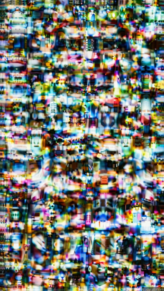 a close up of a television screen with a lot of different colors
