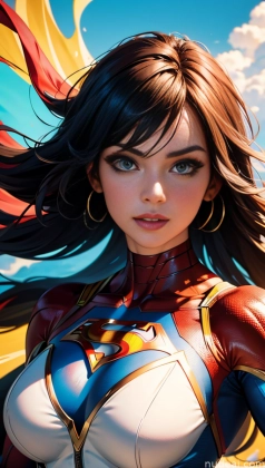 Muscular Busty Superhero Superheroine
