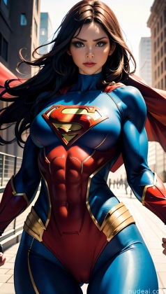 Muscular Busty Superhero Superheroine